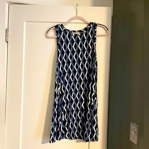 Blue/black Loft shift dress, size XS Petite
